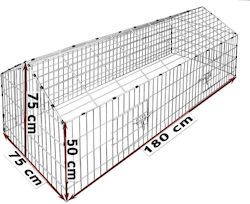 Rabbit Small Animal Cage Metal 180 x 75 cm