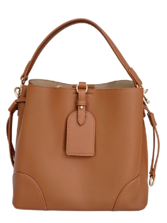 Women's Crossbody Bag Made of Tabac Brown Artificial Leather