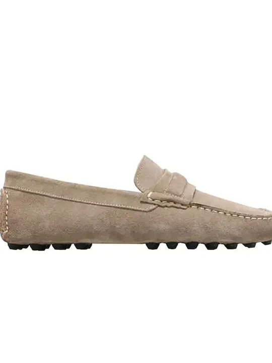 Men's Suede Loafers Beige