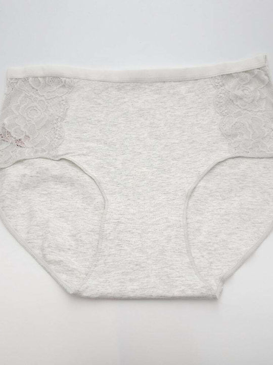 Hana Damen Slip mit Spitze Grey Melange