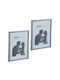 Set of 2 Silver Photo Frames Dimensions 17.5 x 14 x 9.5 cm Relaxdays