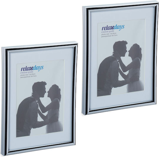 Комплект от 2 фоторамки с размери 17.5 X 14 X 9.5 см сребристи Relaxdays