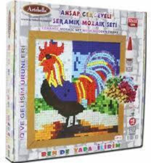 Set Mozaic Ceramic cu Ramă din Lemn 32x32cm Artebella
