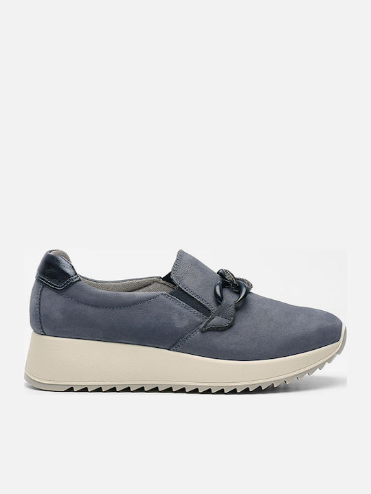 Imac Leder Damen Loafers in Blau Farbe