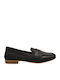 Leather Women's Loafers in Black Color
