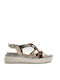 Women's Leather Platform Shoes Gold