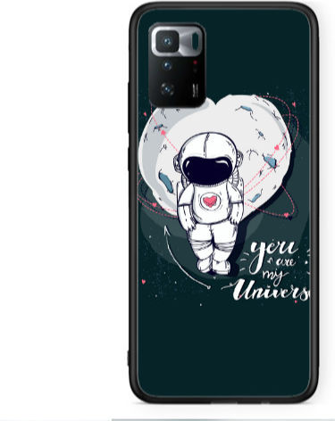 Лъскав черен калъф "Ти си моята вселена" за Xiaomi Poco X3 GT