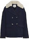 Wolle Damen Navy Blazer Mantel