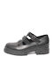 Leder Pumps mit Riemchen & flacher Absatz Schwarz