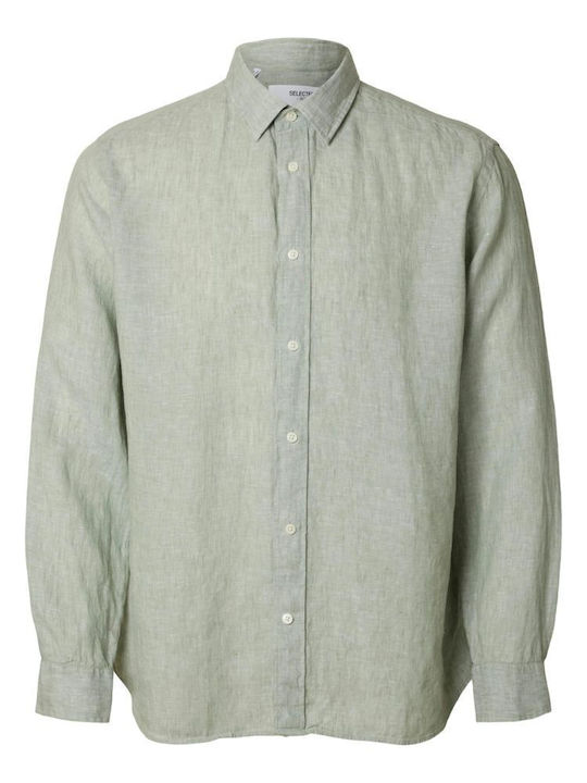 Selected Μακρυμάνικo Λινό Πουκάμισο Iceberg Green