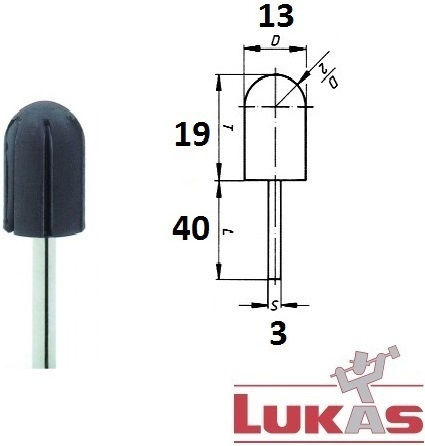 Bază de pânză abrazivă Lukas Gtwr 1319 D3 Dome Φ13x19 Ax 3mm