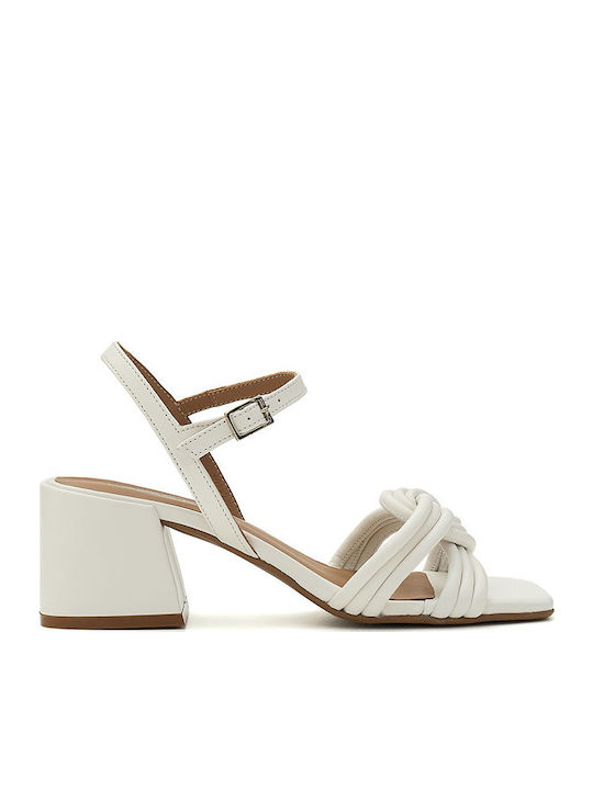 Carmens Leather Sandals Eκρού