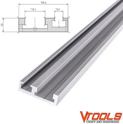 Vtools 1000e Προφιλ Αλουμινιου Διπλο T-slot T-track 1000mm Ανοδιωμένο Ασημί