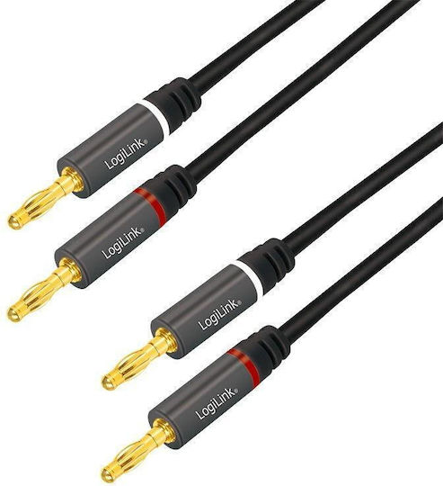 LogiLink Καλώδιο Ηχείου 2x Banana - 2x Banana 3m (CA1210)
