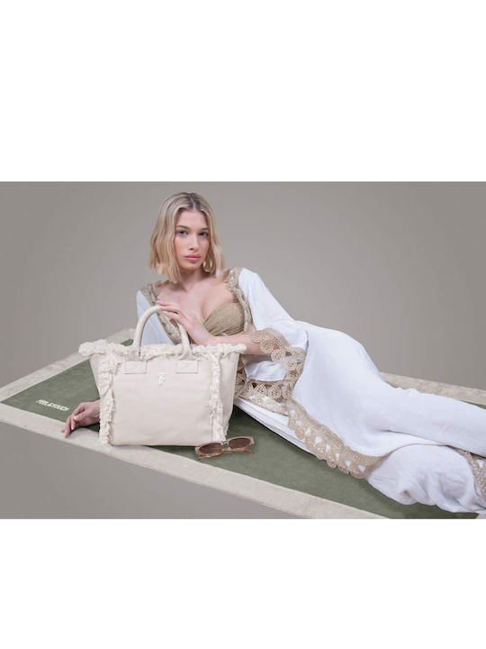 Feel & Touch Caribbean Stoff Strandtasche Weiß