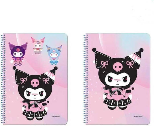 Logigraf Spiral Notebook Ruled 60 Sheets 2 Subjects 1pcs (Μiscellaneous Designs)