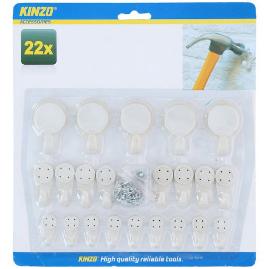 Γάντζοι Τοίχου Καρφιά 22τμχ Kinzo 8711252797434