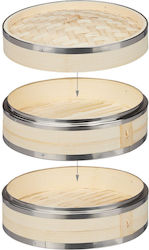 2-tier Bamboo Steamer Relaxdays 24 Cm