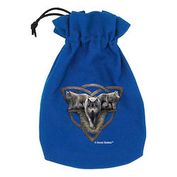Q Workshop Anne Stokes Dice Bag Wolf Trio