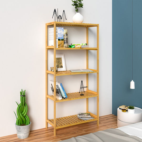 Casaria Rafturi de baie Raft Baie Bambus 130x60x26cm Transparentă