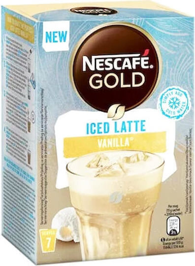 Nescafe Gold Eiskaffee Latte Beutel 101,5g 7x15g Vanille