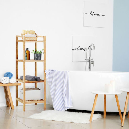 Relaxdays Rafturi de baie Raft Baie Lemn cu 4 Rafturi 110x35x35cm Maro