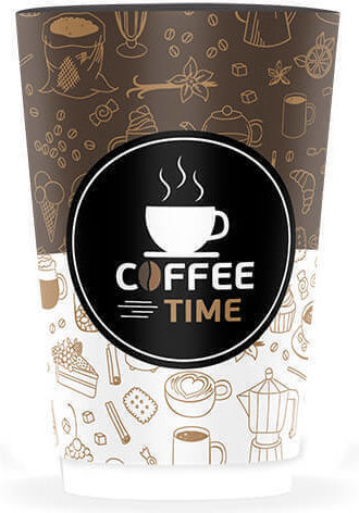 Time Pahar de unică folosință Hârtie Perete Dublu Maro 480ml