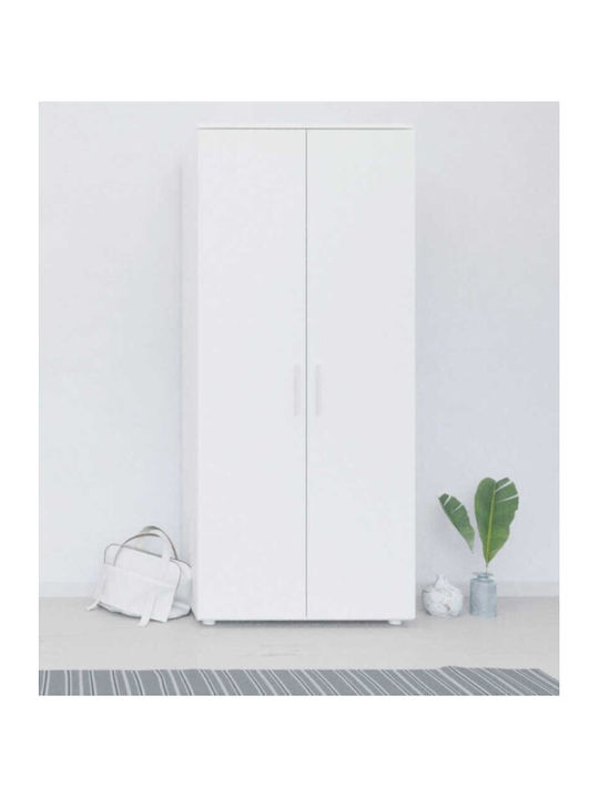 Trendline Δίφυλλη Ντουλάπα Λευκό 80x47x187cm