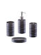 Zeller Badezimmer-Accessoire-Set Keramik Schwarz
