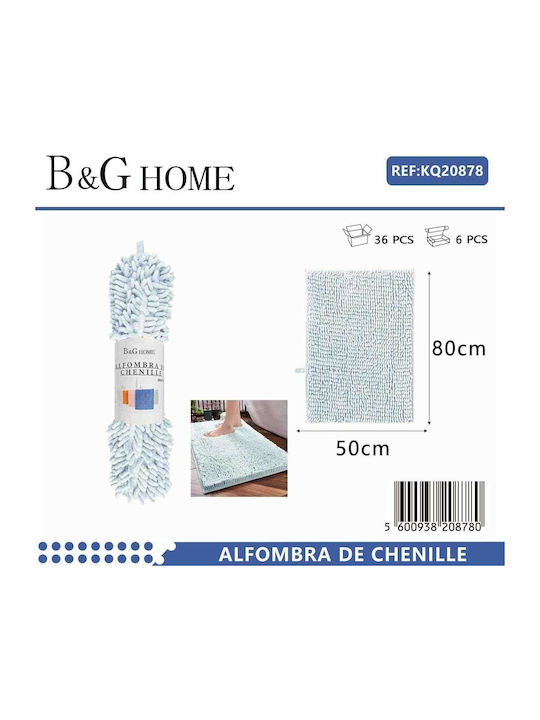 Badematte Synthetisch,Polyester/Cotton/Leather Rechteckig 502286 20878 Light Blue 50x80cm