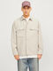 Langärmeliges Zeichenfolge Overshirt Beige