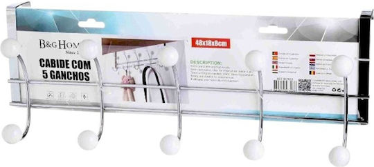 Door Hook 5 Slots Metallic
