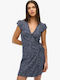Summer Mini Wrap Blue Dress