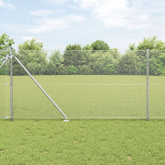 vidaXL Galvanized Concertina Wire Fencing Set Silver 50m