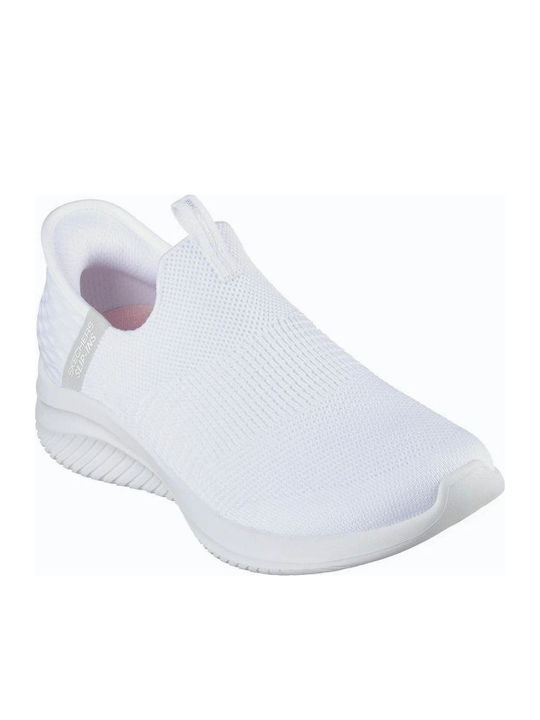 Skechers Ultra Flex Γυναικεία Slip-On Λευκά