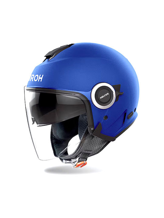 Airoh Helyos Blue Matt Motorcycle Helmet Jet EC...