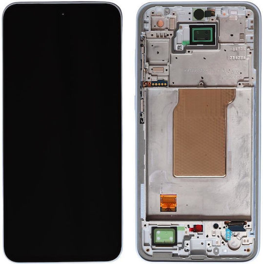 Samsung Екран & Предна Част A356b със Сензорен Механизъм за Samsung A356B Galaxy A35 5G (Син)