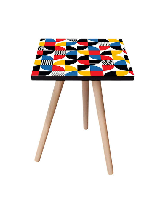 Square Side Table Wooden Multicolour M35xL35xH42cm