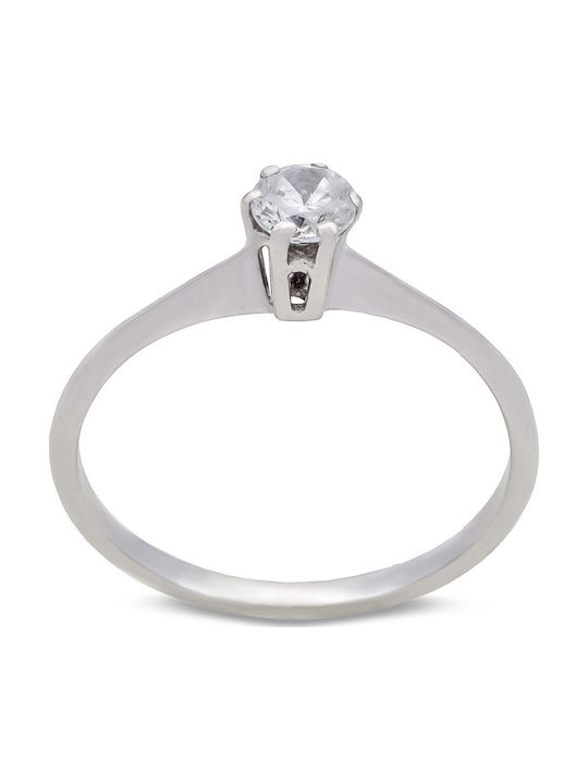 Savvas Design Единичен камък от Бяло злато 14K