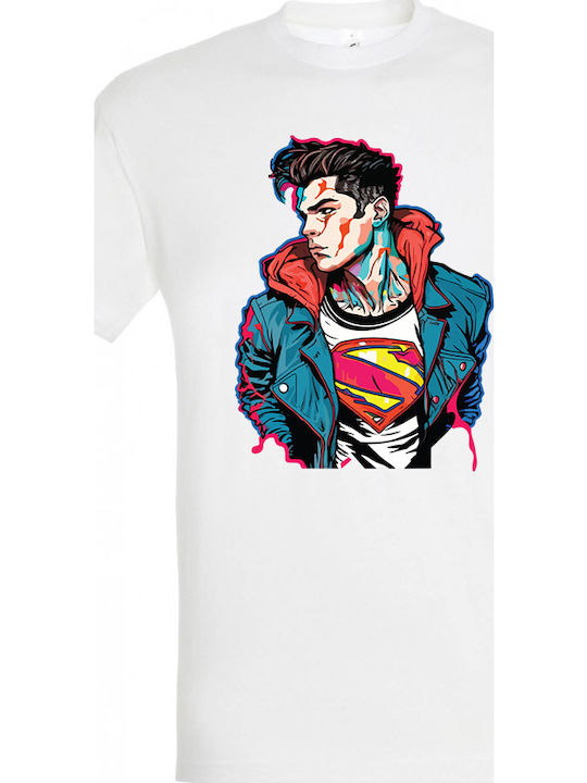 Herren Stedman T-Shirt Weiß Superman Design Dp2584