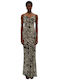Summer Maxi Dress for Wedding and Christening White-Black