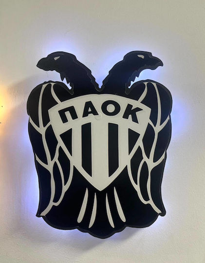 Ξύλινο Φωτιστικό Τοίχου Παοκ Τύπωμα Χοντρό Ξύλο