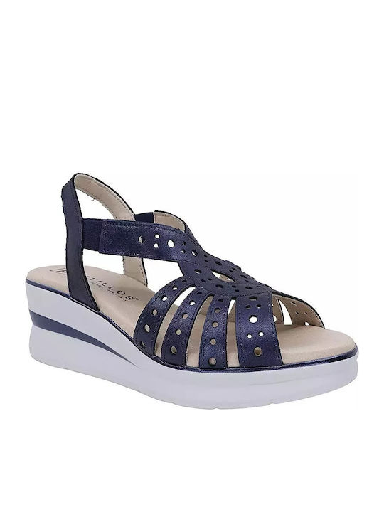 Pitillos Anatomische Damenplattformen Marineblau