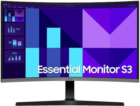 Samsung Essential Monitor S3 S39GD VA HDR Curved Monitor 32" FHD 1920x1080 with Response Time 4ms GTG