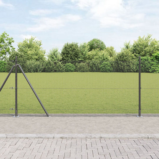 vidaXL Wire Fencing Set Gray 1.5x25m