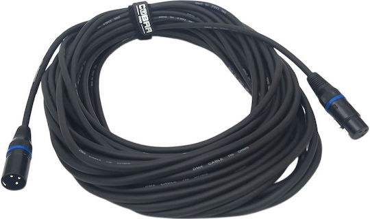 Cobra Cable XLR male - XLR female Μαύρο 15m (DMX0-15G)