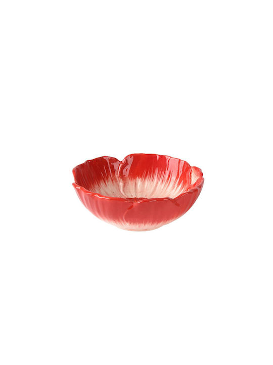 Kaemingk Serving Bowl Round Ceramic Red with Diameter 12cm