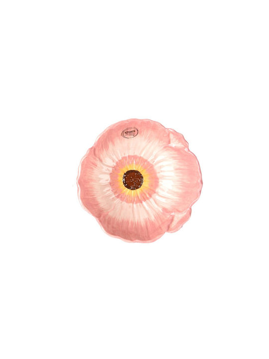 Kaemingk Serving Bowl Round Ceramic Pink with Diameter 16cm