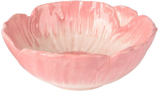 Kaemingk Serving Bowl Round Ceramic Pink with Diameter 12cm
