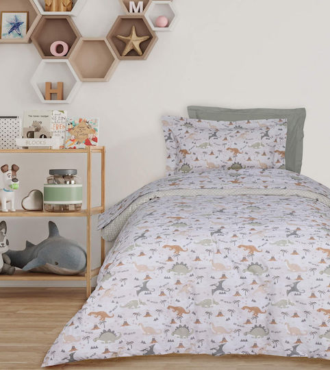 Das Home Σετ Σεντόνια Μονά Βαμβακερά Beige, Olive 170x260cm 3τμχ